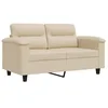 Image de vidaXL Canapé à 2 Places, Causeuse avec Accoudoirs, Siège avec Dossier Rembourré, Meuble de Salon Salle de Séjour, Moderne, Crème Tissu Microfibre
