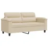 Image de vidaXL Canapé à 2 Places, Causeuse avec Accoudoirs, Siège avec Dossier Rembourré, Meuble de Salon Salle de Séjour, Moderne, Crème Tissu Microfibre