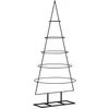 Image de vidaXL Arbre de Noël en Métal pour Décoration, Sapin de Noël, Support d'arbre de Fête, Ornement de Noël Vacance Intérieur, Noir 125 cm