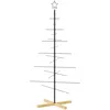 Image de vidaXL Arbre de Noël avec Base en Bois, Sapin de Noël avec Support, Décoration de Fête Vacance Maison Intérieur Extérieur, Noir Métal