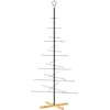 Image de vidaXL Arbre de Noël avec Base en Bois, Sapin de Noël avec Support, Décoration de Fête Vacance Maison Intérieur Extérieur, Noir Métal