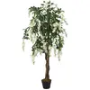 Image de vidaXL Glycine artificielle 560 feuilles 80 cm vert et blanc