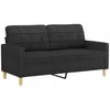 Image de vidaXL Canapé à 2 Places Noir 140 cm Tissu, canapé, canapé rembourré, sièges de Salon, Causeuse, canapé de Salon, canapé à Deux Places
