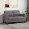 Image de vidaXL Canapé à 2 places Gris 140 cm Similicuir