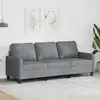 Image de vidaXL Canapé à 3 places Gris clair 180 cm Tissu