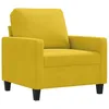 Image de vidaXL Fauteuil, Siège avec Coussin, Chaise de Relaxation avec Dossier, Fauteuil TV de Salon Salle de Séjour, Moderne, Jaune Velours