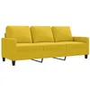 Image de vidaXL Canapé à 3 Places, Siège avec Accoudoirs, Fauteuil avec Dossier, Meuble de Salon Salle de Séjour Maison, Moderne, Jaune Velours