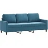 Image de vidaXL Canapé à 3 Places Bleu 180 cm Velours