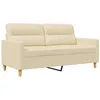Image de vidaXL Canapé à 2 Places, Sofa de Salon avec Accoudoirs et Oreillers de Dossier, Meuble de Salle de Séjour Intérieur, Moderne, Crème Tissu