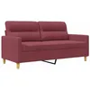 Image de vidaXL Canapé à 2 Places Rouge Bordeaux 140 cm Tissu