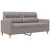 Image de vidaXL Canapé à 2 Places, Sofa de Salon avec Accoudoirs et Oreillers de Dossier, Meuble de Salle de Séjour Intérieur, Moderne, Taupe Tissu