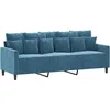 Image de vidaXL Canapé à 3 Places Bleu 180 cm Velours