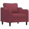 Image de vidaXL Massage, Chaise de Relaxation avec Coussin, Siège avec Accoudoirs et Dossier, Fauteuil TV de Salon, Moderne, Rouge Bordeaux Tissu