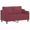 Image de vidaXL Canapé à 2 Places, Causeuse avec Accoudoirs, Siège avec Dossier Rembourré, Meuble de Salon Salle de Séjour, Moderne, Rouge Bordeaux Tissu
