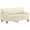 Image de vidaXL Canapé à 2 Places, Fauteuil avec Dossier, Siège avec Accoudoirs, Meuble de Salon Salle de Séjour Maison, Moderne, Crème Similicuir