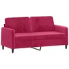 Image de vidaXL Canapé à 2 Places, Causeuse avec Accoudoirs, Siège avec Dossier Rembourré, Meuble de Salon Salle de Séjour, Moderne, Rouge Bordeaux Velours