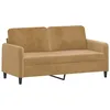 Image de vidaXL Canapé à 2 Places, Causeuse avec Accoudoirs, Siège avec Dossier Rembourré, Meuble de Salon Salle de Séjour, Moderne, Marron Velours