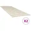Image de vidaXL Lattes de rechange pour sommier avec 34 lattes, 2 pièces, 100 x 200 cm