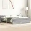 Image de vidaXL Cadre de lit sans matelas sonoma gris 150x200 cm