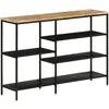 Image de vidaXL Table console 110x30x75 cm bois de manguier massif brut et fer