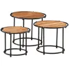 Image de vidaXL Tables gigognes 3 pcs bois massif d'acacia