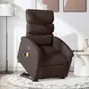 Image de vidaXL Fauteuil inclinable de massage Marron foncé Tissu
