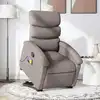 Image de vidaXL Fauteuil inclinable de massage Taupe Tissu