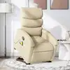 Image de vidaXL Fauteuil inclinable de massage Crème Tissu