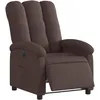 Image de vidaXL Fauteuil Inclinable Électrique, Chaise de Relaxation avec Dossier et Repose-Pied Réglables, Siège de Salon, Moderne, Marron Foncé Tissu