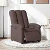 Image de vidaXL Fauteuil inclinable électrique Marron foncé Tissu