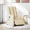Image de vidaXL Fauteuil inclinable de massage électrique crème tissu