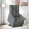 Image de vidaXL Fauteuil de massage inclinable Gris foncé Tissu