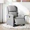 Image de vidaXL Fauteuil de massage inclinable électrique gris clair tissu