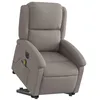 Image de vidaXL Fauteuil Inclinable de Massage Électrique, Chaise de Relaxation avec Dossier et Repose-Pied Réglables, Siège de Salon, Moderne, Taupe Tissu