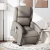 Image de vidaXL Fauteuil inclinable de massage électrique Taupe Tissu