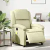 Image de vidaXL Fauteuil de massage inclinable électrique crème cuir véritable