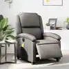 Image de vidaXL Fauteuil de massage inclinable électrique gris cuir véritable