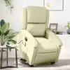 Image de vidaXL Fauteuil inclinable de massage crème cuir véritable