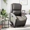 Image de vidaXL Fauteuil inclinable de massage électrique gris cuir véritable