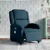 Image de vidaXL Fauteuil inclinable de massage électrique bleu velours
