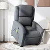 Image de vidaXL Fauteuil de massage inclinable Gris foncé Velours