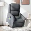 Image de vidaXL Fauteuil inclinable de massage électrique gris foncé velours