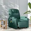 Image de vidaXL Fauteuil de massage inclinable électrique Vert foncé Tissu