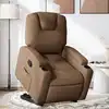 Image de vidaXL Fauteuil inclinable Marron Tissu