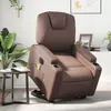 Image de vidaXL Fauteuil inclinable de massage électrique marron similicuir