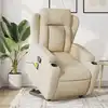 Image de vidaXL Fauteuil inclinable de massage Crème Tissu