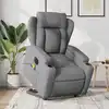 Image de vidaXL Fauteuil inclinable de massage électrique Gris clair Tissu