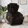 Image de vidaXL Fauteuil inclinable de massage électrique Marron foncé Tissu