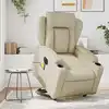 Image de vidaXL Fauteuil inclinable de massage électrique crème similicuir