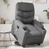 Image de vidaXL Fauteuil inclinable de massage Gris Similicuir